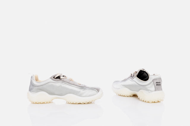 Miu Miu Bubble Technical Fabric And Suede Sneakers