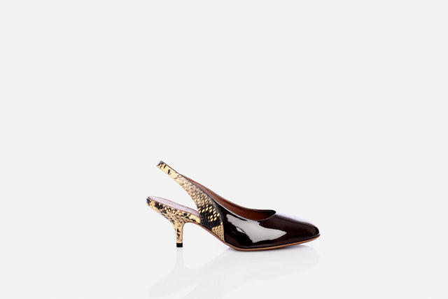 Dries Van Noten Leather Slingback Pumps