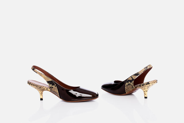 Dries Van Noten Leather Slingback Pumps