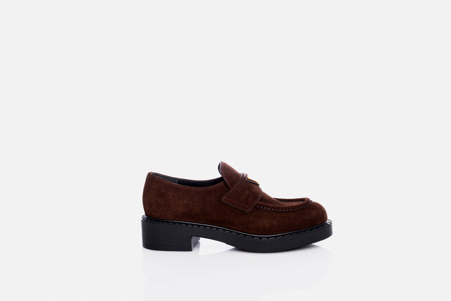 Prada Chocolate Suede Loafer