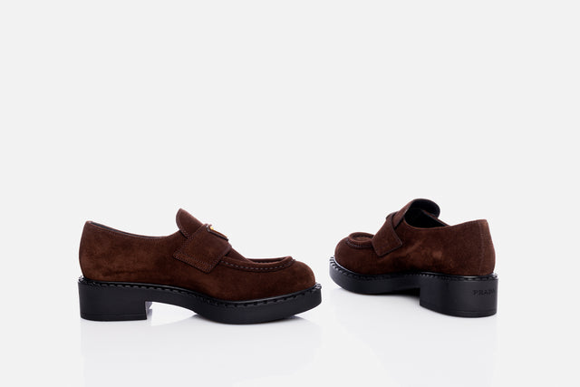 Prada Chocolate Suede Loafer