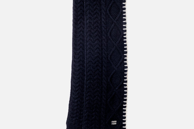 Miu Miu Cable-knit Wool And Cashmere Scarf