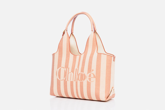 Chloé Stripy East-west Tote Bag In Jacquard
