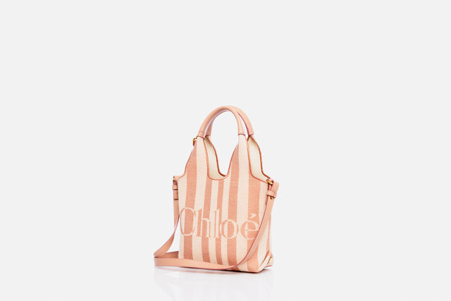 Chloé Mini Stripy Tote Bag In Jacquard