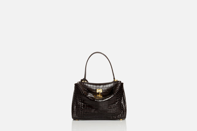 Balenciaga Rodeo Small Handbag Crocodile Embossed