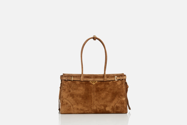Prada Bonnie Large Suede Handbag