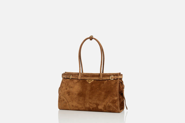 Prada Bonnie Large Suede Handbag