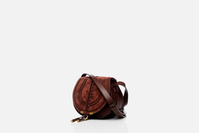 Chloé Marcie Small Saddle Bag In Suede Calfskin