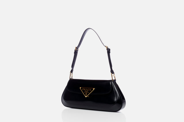 Prada Brushed Leather Shoulder Bag