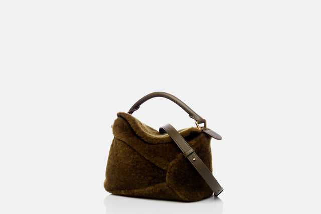Loewe Small Puzzle Bag In Shearling