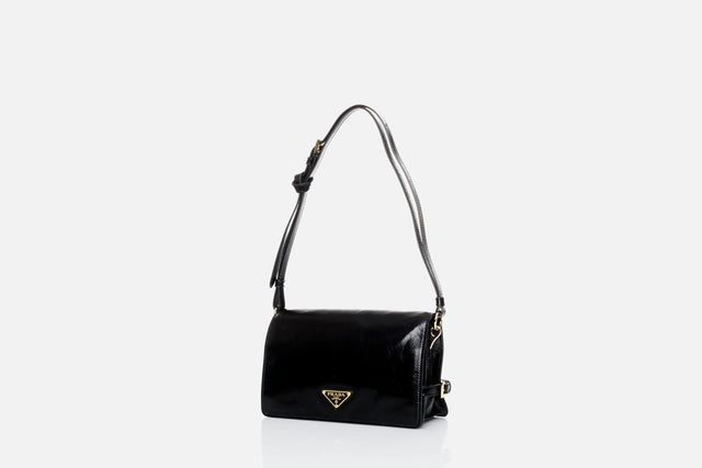 Prada Glossy Leather Shoulder Bag