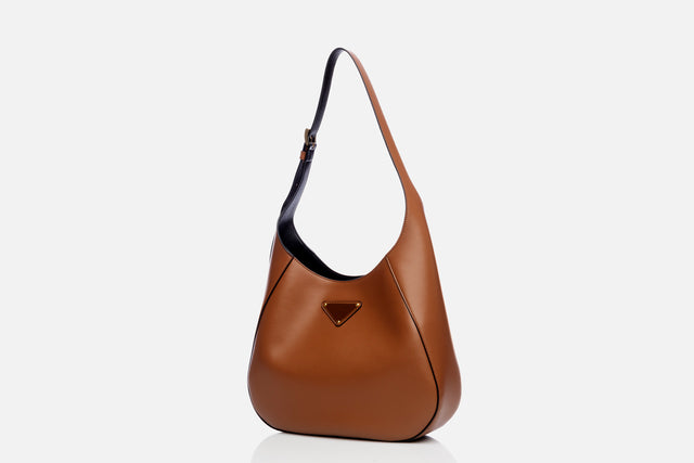 Prada Medium Leather Shoulder Bag With Topstitching
