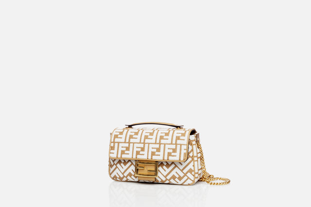 Fendi Baguette Chain Midi Raffia