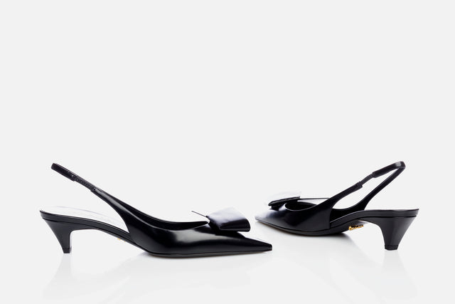 Prada Brushed Leather Slingback Pumps (from the runway)