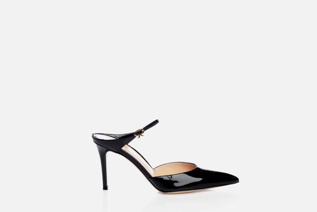 Gianvito Rossi Patent Mule Pump 85