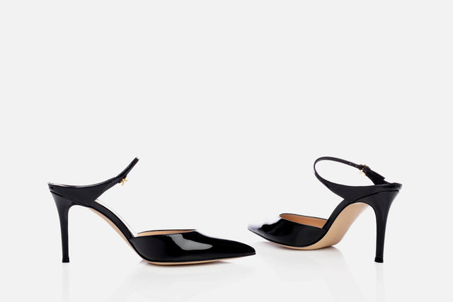 Gianvito Rossi Patent Mule Pump 85
