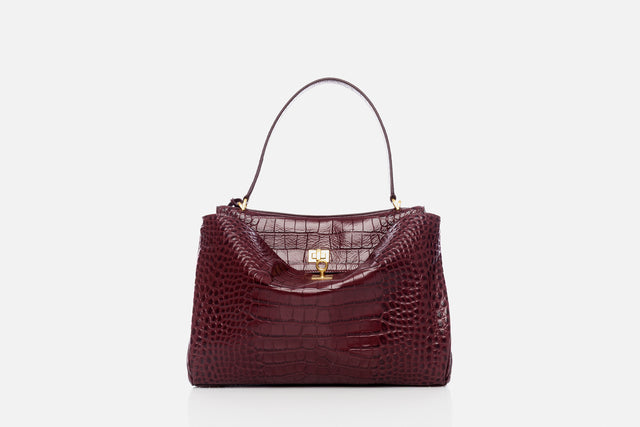 Balenciaga Rodeo Medium Handbag Crocodile Embossed