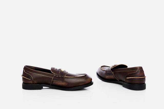 Miu Miu Brushed Leather Penny Loafer