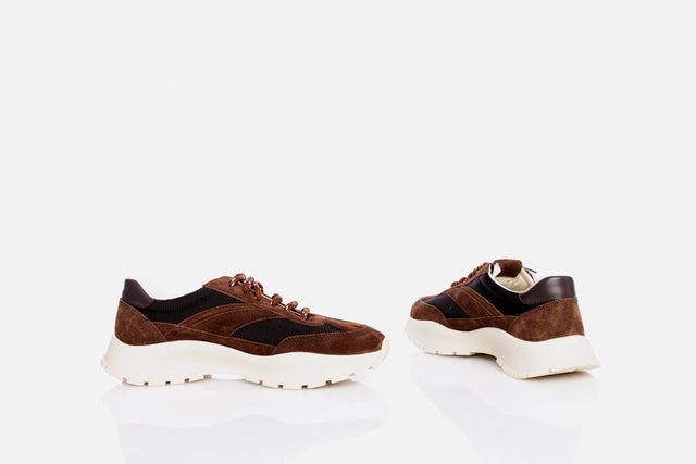 Prada Mesh Fabric And Suede Sneakers