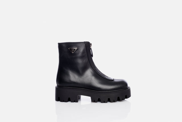 Prada Leather Zipper Booties