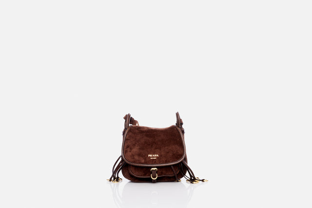 Prada Corsaire Suede Mini Shoulder Bag