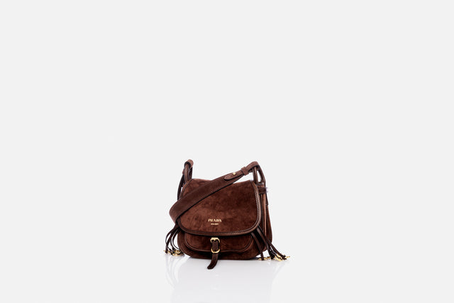 Prada Corsaire Suede Mini Shoulder Bag