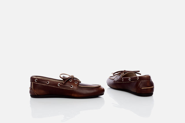 Miu Miu Unlined Bleached Leather Boat Shoes
