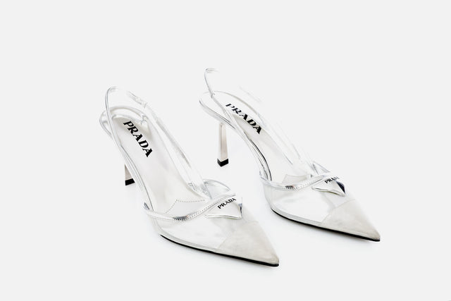 Prada Mesh Fabric Slingback Pumps