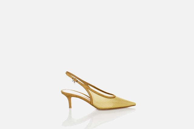 Gianvito Rossi Organza Camoscio Slingback Heel