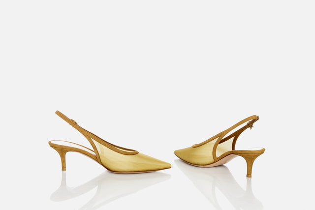 Gianvito Rossi Organza Camoscio Slingback Heel