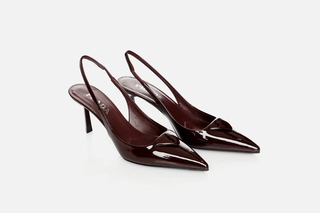 Prada Brushed Leather Slingback Pump