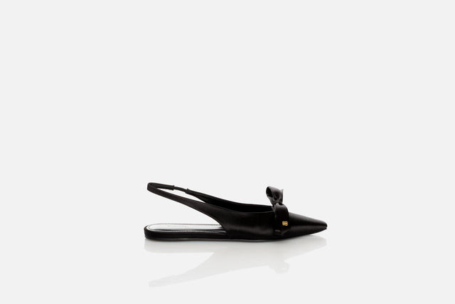 Balenciaga Nano BB Satin Slingback Flats