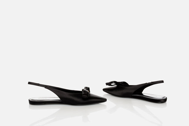 Balenciaga Nano BB Satin Slingback Flats