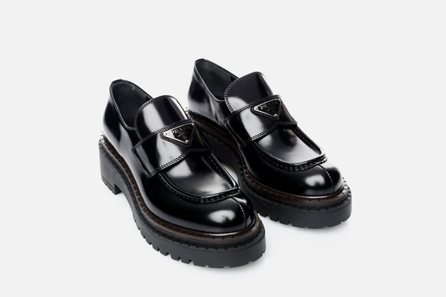 Prada Double Chocolate Leather Loafers
