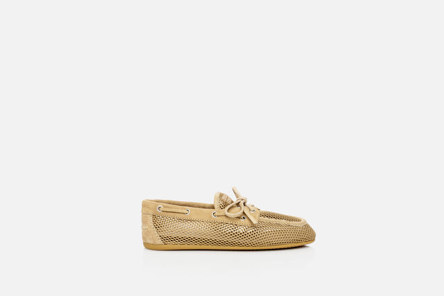 Miu Miu Perforated Suede Boat Shoes