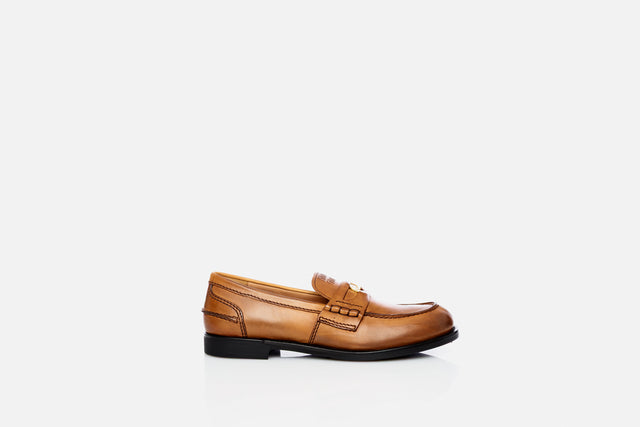 Miu Miu Brushed Leather Penny Loafer