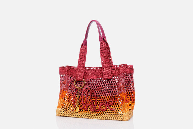 Chloé Summer Banana East-west Tote Bag In Raffia