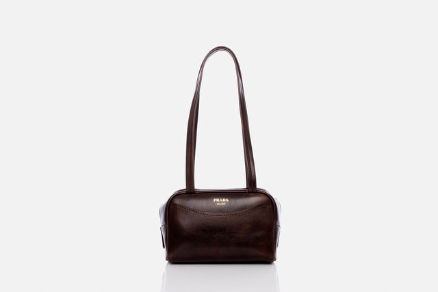 Prada Carry Antiqued Leather Top-handle Mini-bag