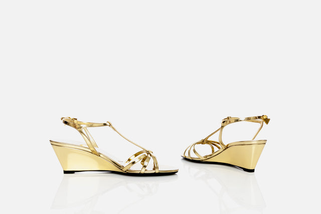 Prada Metallic Leather Sandals