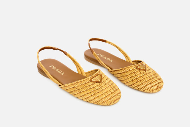 Prada Crochet Slingback Ballerina