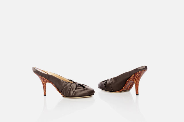 Dries Van Noten Heeled Satin Mules
