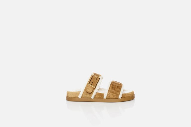 Fendi Feel Suede And Fur Slide