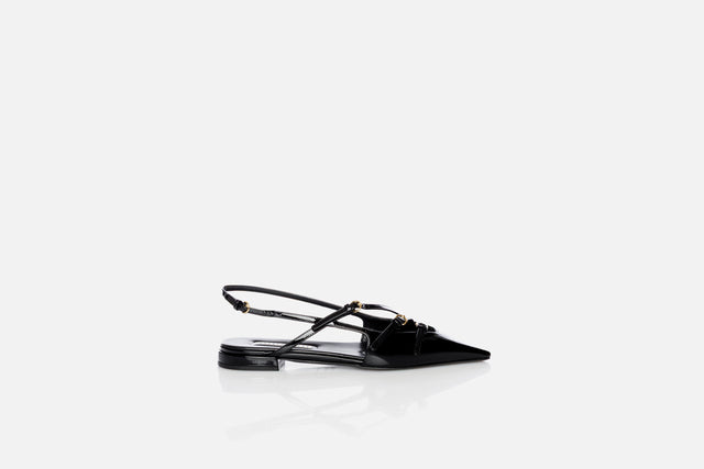 Miu Miu Leather Slingback Ballerina's With Buckle