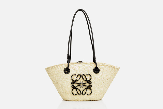 Loewe Small Anagram Basket Bag Iraca Palm And Calfskin