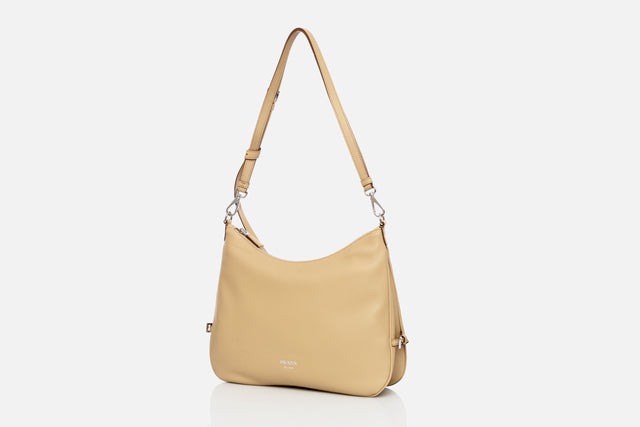 Prada Fold Large Leather Shoulder Bag