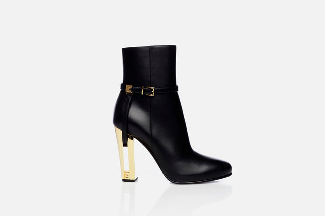 Fendi Delfina Leather High-heeled Ankle Boots