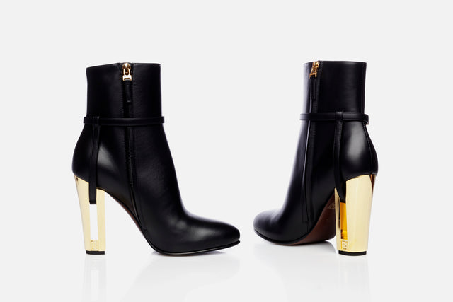 Fendi Delfina Leather High-heeled Ankle Boots