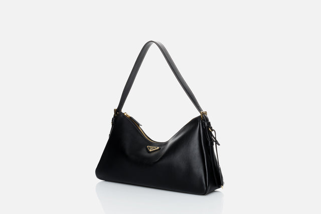 Prada Aimée Large Leather Shoulder Bag