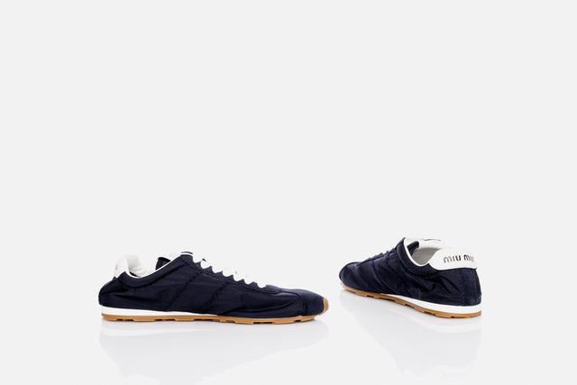Miu Miu Plume Technical Fabric And Suede Sneaker