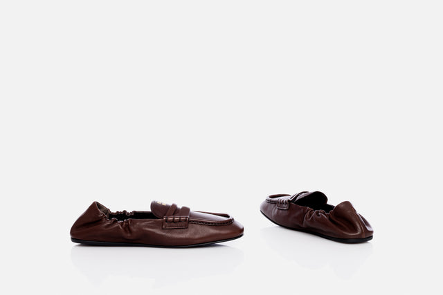 Miu Miu Ruches Nappa Leather Loafers